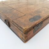 Large wooden box varnished vintage storage