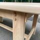 Extendable dining table in solid elm, Maison Regain brutalist 70s.