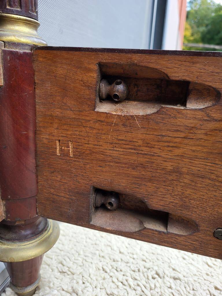 Napoleon bed in mahogany and gilded brass, Empire style