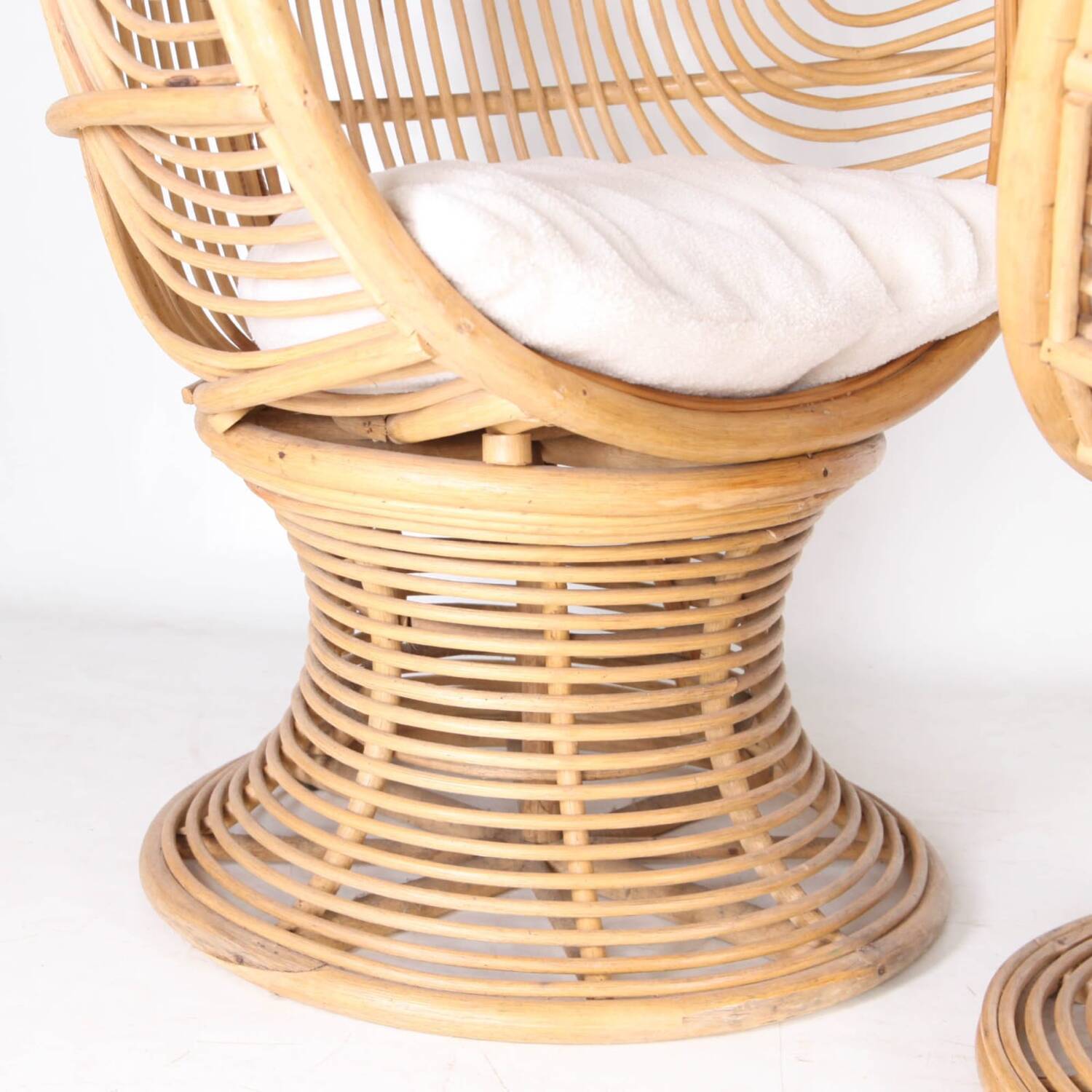 Pair of rattan armchairs