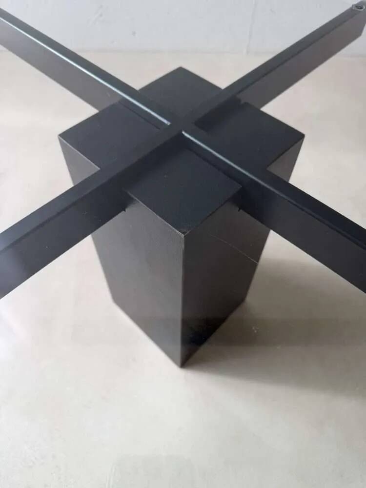 Metaform KW1 coffee table Hank Kwint 1980s glass black metal
