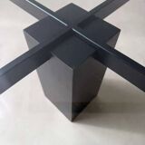 Metaform KW1 coffee table Hank Kwint 1980s glass black metal