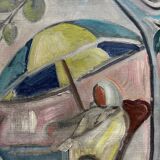 Oil on canvas animated scene