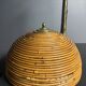 Mid-Century Pencil Reed Rattan Bamboo and Brass Table Lamp, 1970s