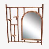 Rattan wall coat rack