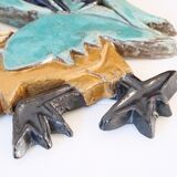 Ceramic rooster wall decoration