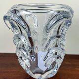 Val saint Lambert: stamped crystal vase circa 1960