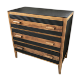 Commode vintage noire et bois