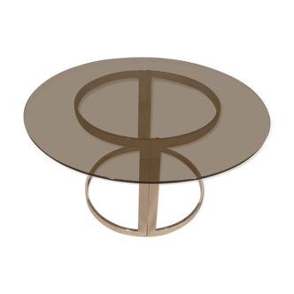 Glass and metal table
