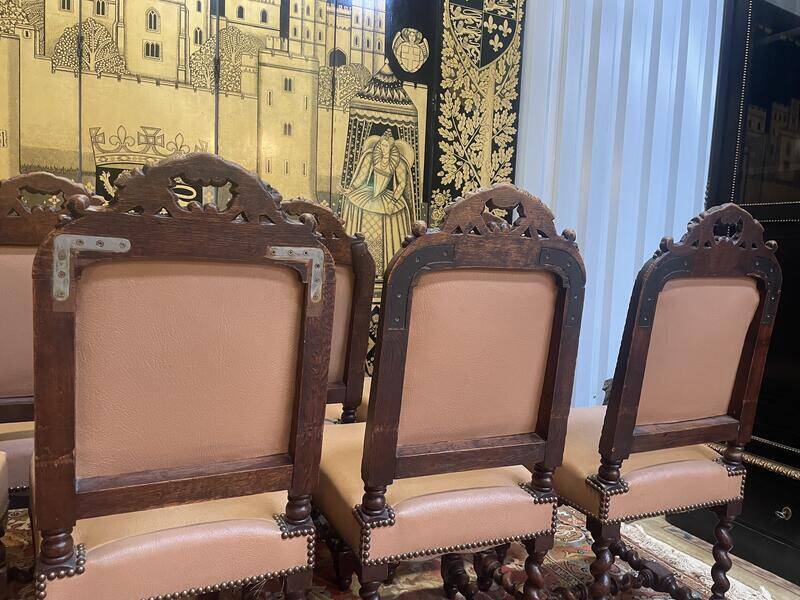 Set of 11 Louis XIII - Renaissance style chairs