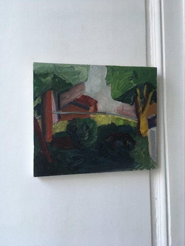 Oil on canvas abstract landscape