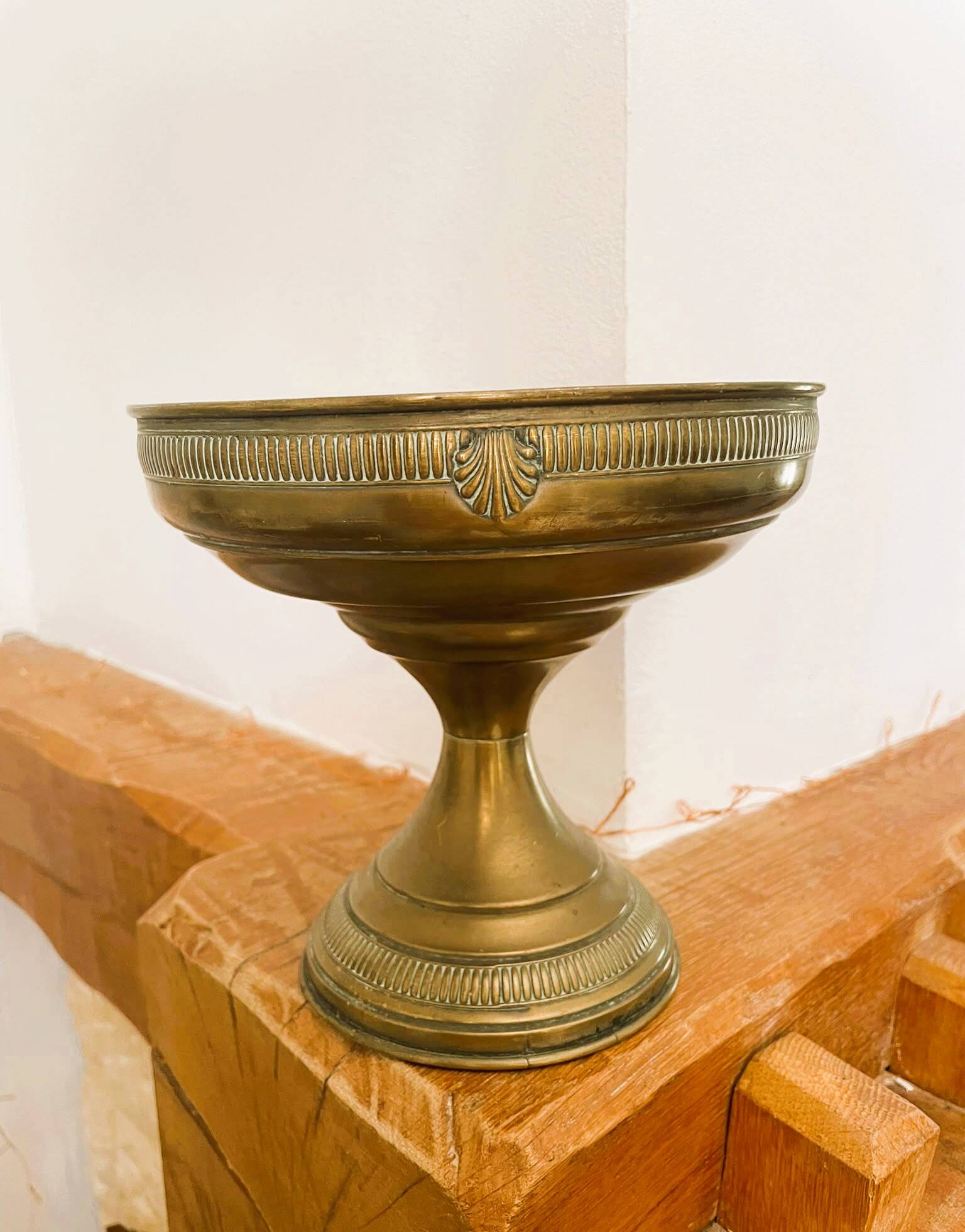 Vintage brass footed cup