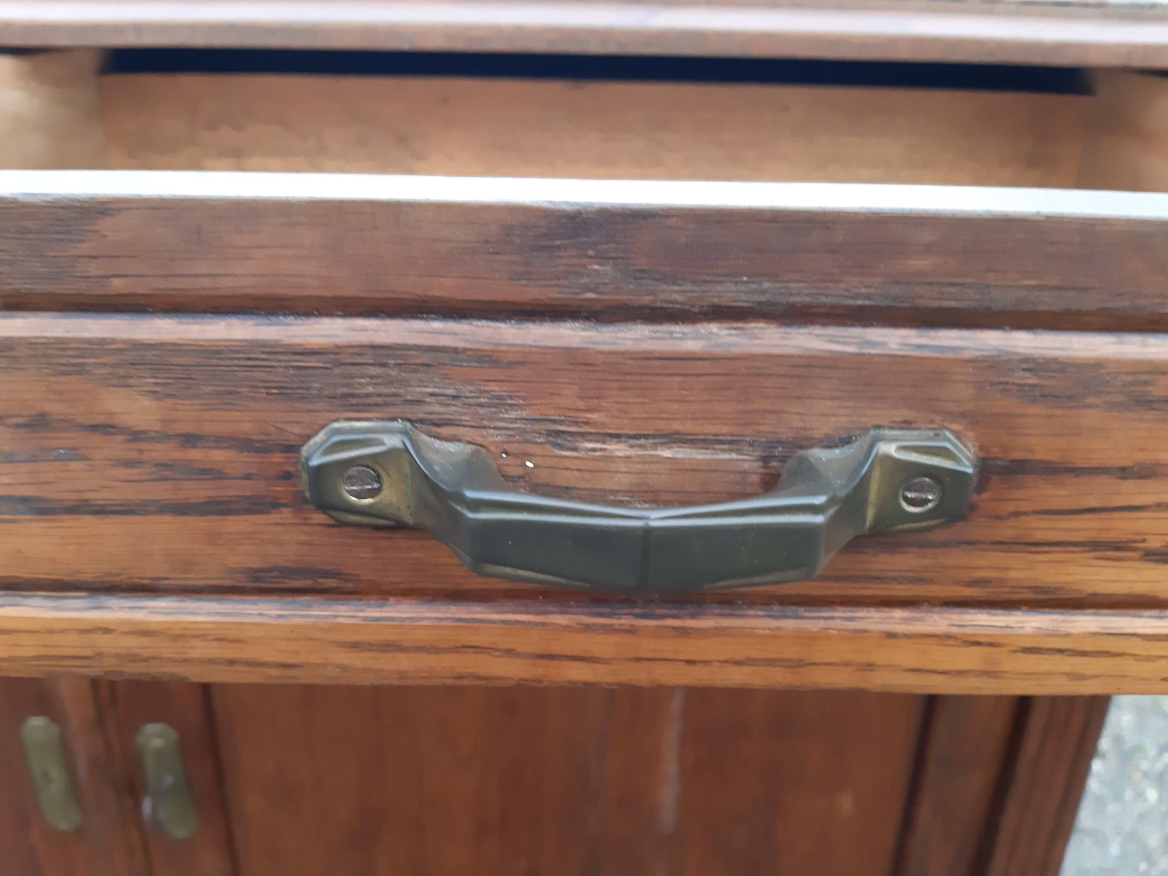Buffet 1900 in oak and marble top