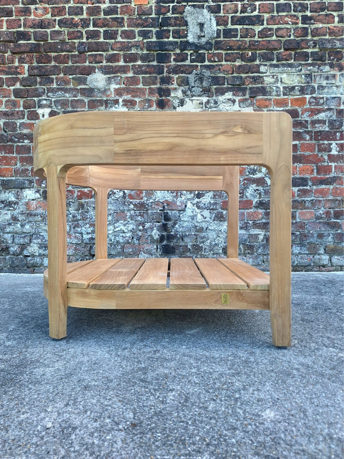 Ampm fauteuil juanpi en teck massif, meuble siège
