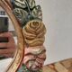 Miroir fleuris bois doré