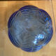 Set of 3 Cobalt Blue Moulded Glass Bowls in Flower Petal Shape Vintage