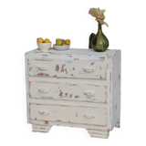 Small patinated art deco chest of drawers