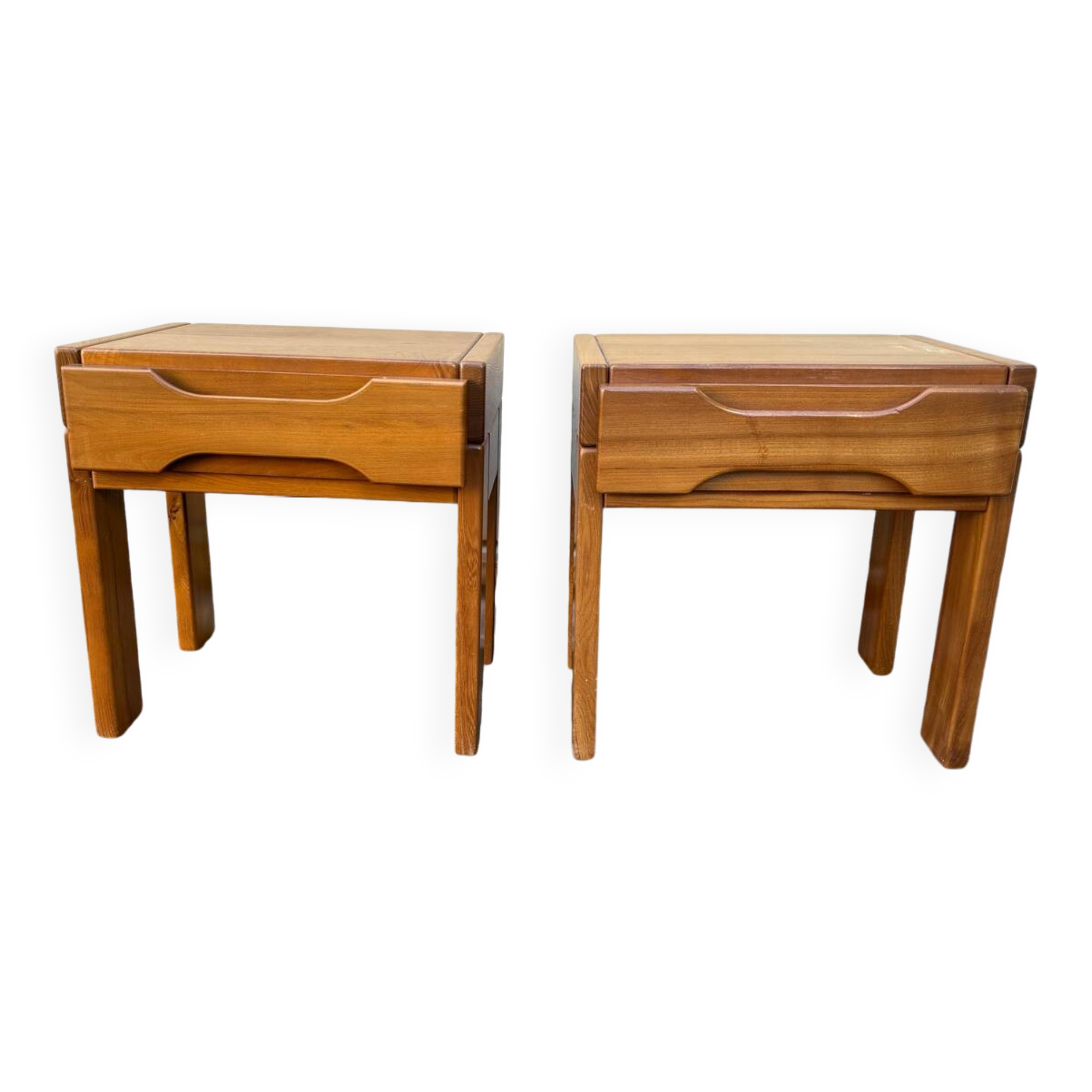 Pair of elm bedside tables Maison Regain 80'