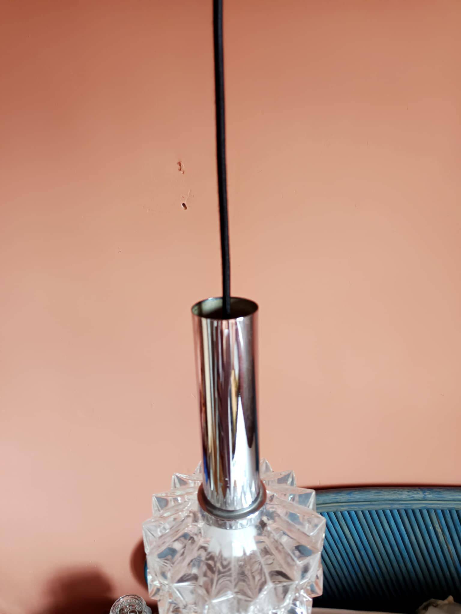 Suspension space age chrome and glass Germany 1970