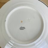 7 Longchamp iron earth plates and dish, Aubépine model