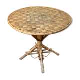 Table ronde en châtaignier vintage