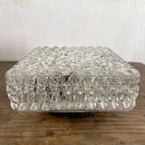 Vintage square molded glass ceiling light