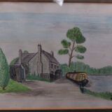 Tableau aquarelle paysage signé