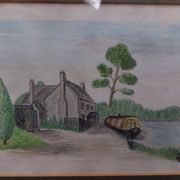 Tableau aquarelle paysage signé