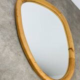 Scandinavian style wooden rim rearview mirror