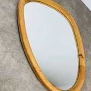 Scandinavian style wooden rim rearview mirror