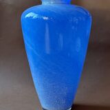 Large blue glass vase 37cm