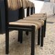 4 Self chairs in wood and fabric