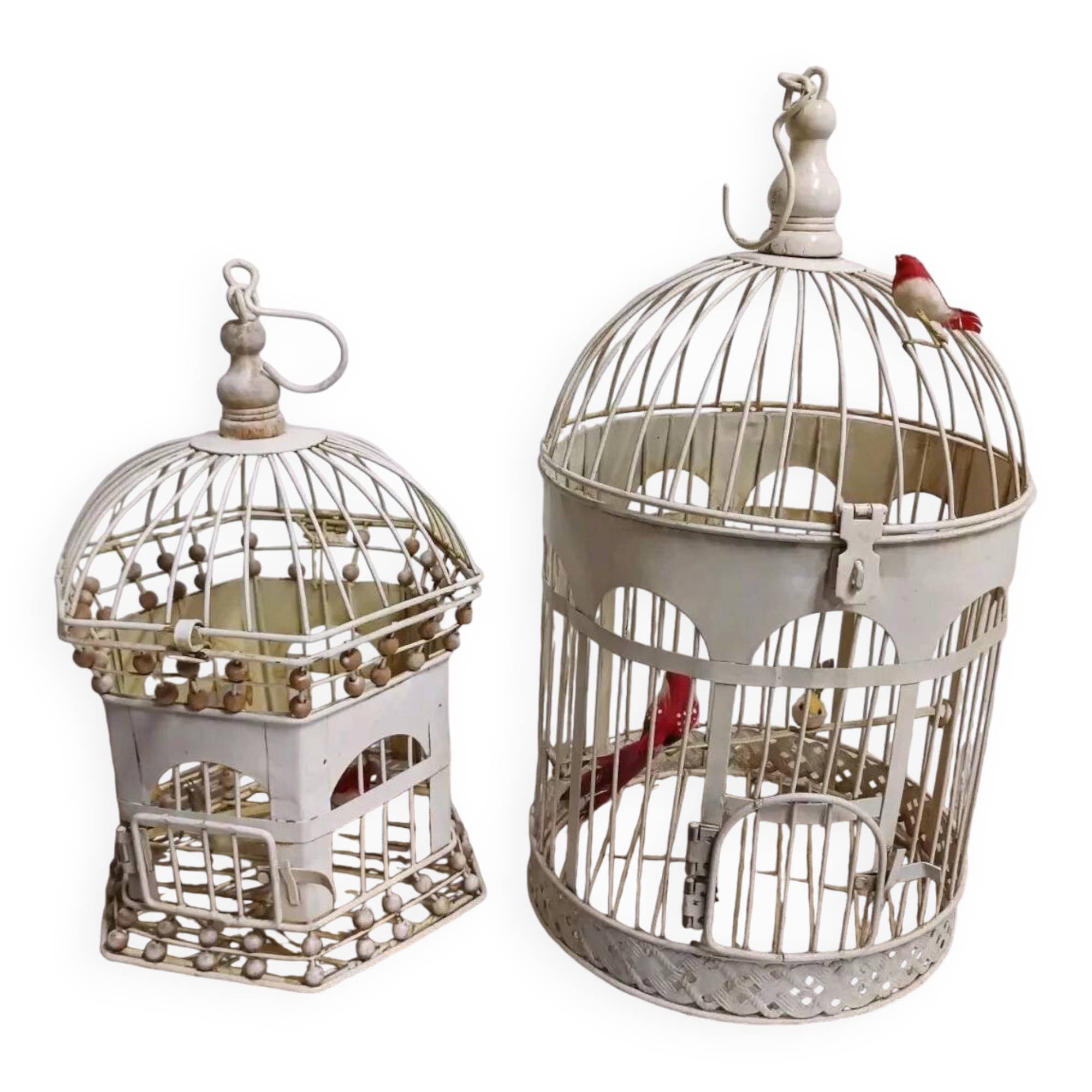 Pair of vintage bird cages