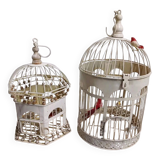 Pair of vintage bird cages
