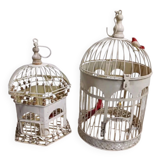 Pair of vintage bird cages