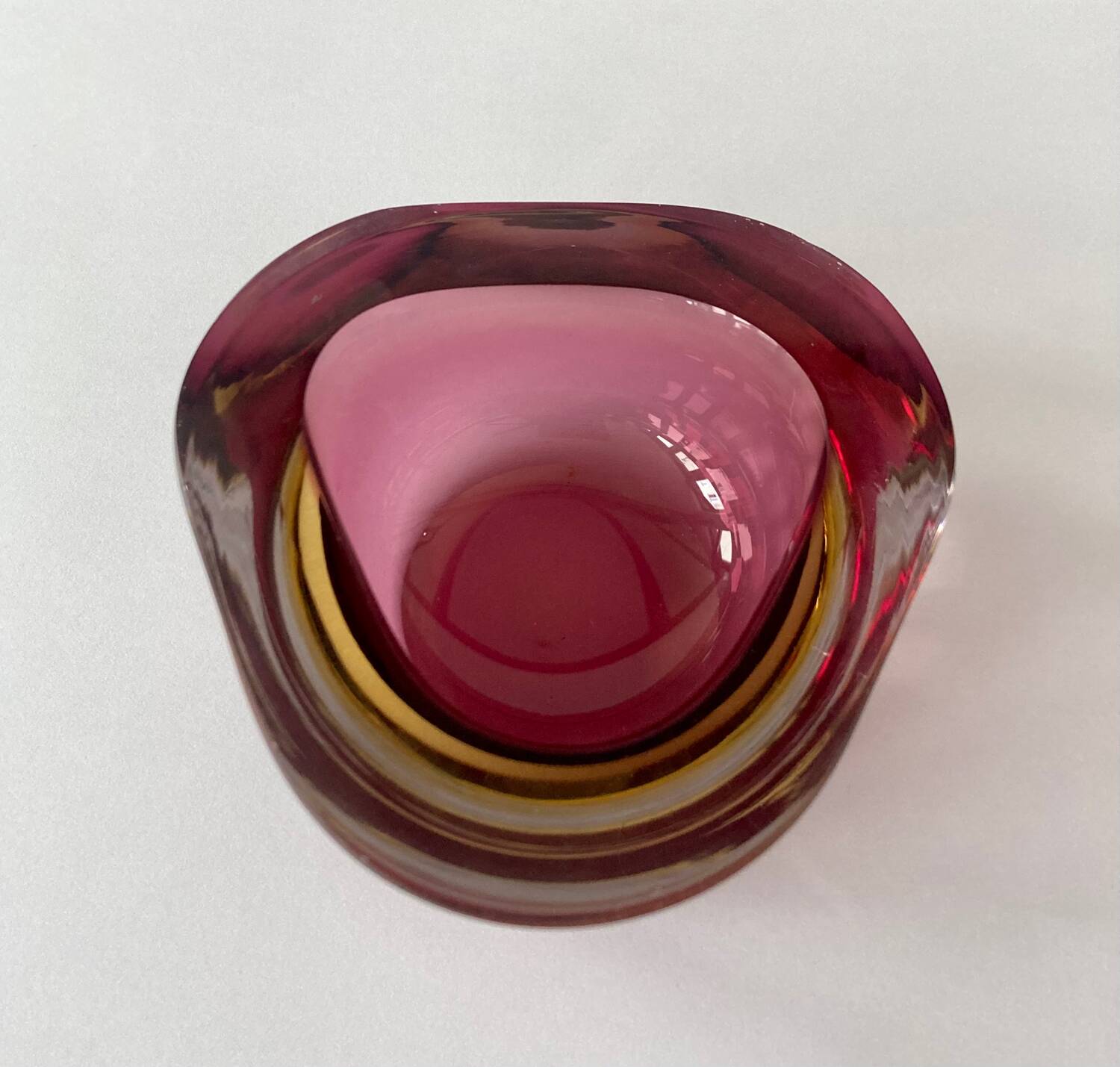 Purple and yellow Murano glass empty pocket