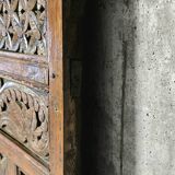 Large mirror - Indian carved wooden headboard