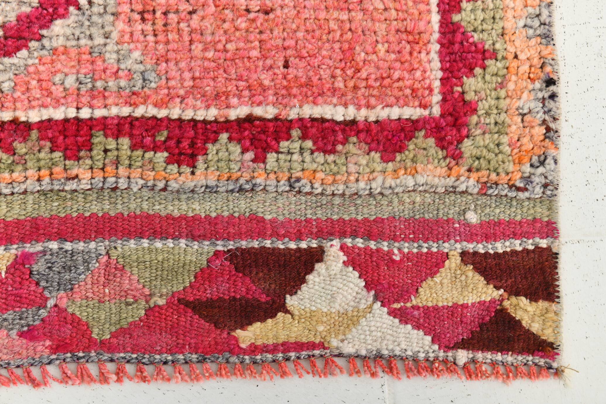 3x11 Pale Orange & Vintage Runner Rug, Handmade Orientel Runner, 96x338Cm