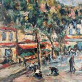 Le Lavandou, oil on panel signed Faraoni