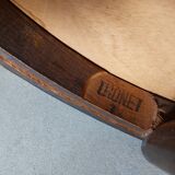 Thonet armchair, swivel, in wood and faux leather.