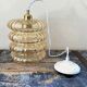 Vintage pendant lamp in golden glass