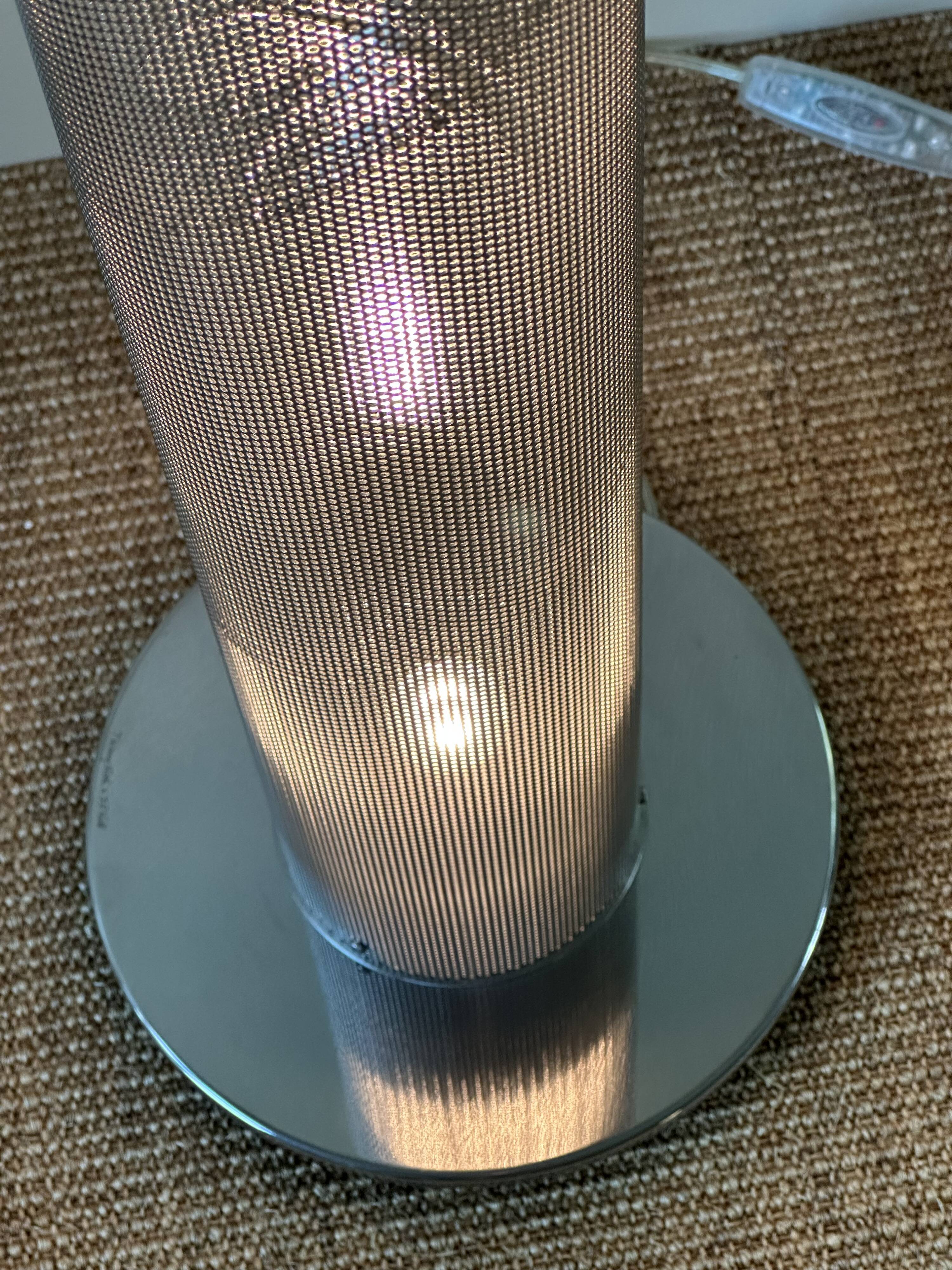 Spiral column lamp in polished stainless steel Thierry Vidé