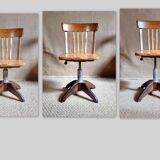 Height-adjustable rotating workshop office chair