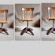 Height-adjustable rotating workshop office chair