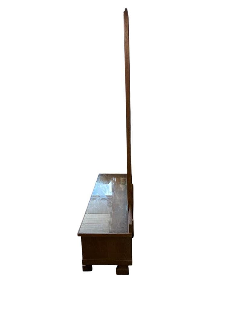 Meuble bas, d'entrée vintage en bois avec miroir