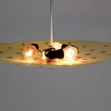 Large Vintage Czechoslovakian Opaline Glass Pendant Lights, 1970s, Set of 2