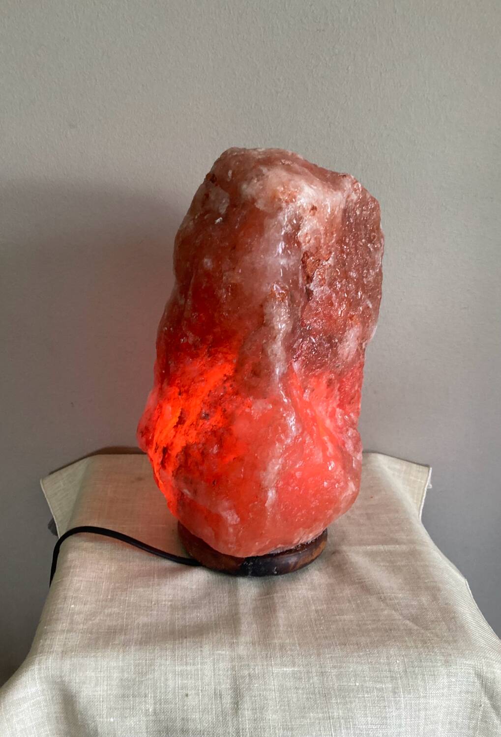 Genuine Himalayan salt stone lamp from the 1970s