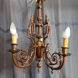 Lustre Louis XVI en bronze et laiton