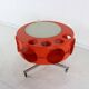 Space age 70s orange syntheric bar on casters