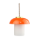 Mid-century orange glass & brass mushroom pendant lamp